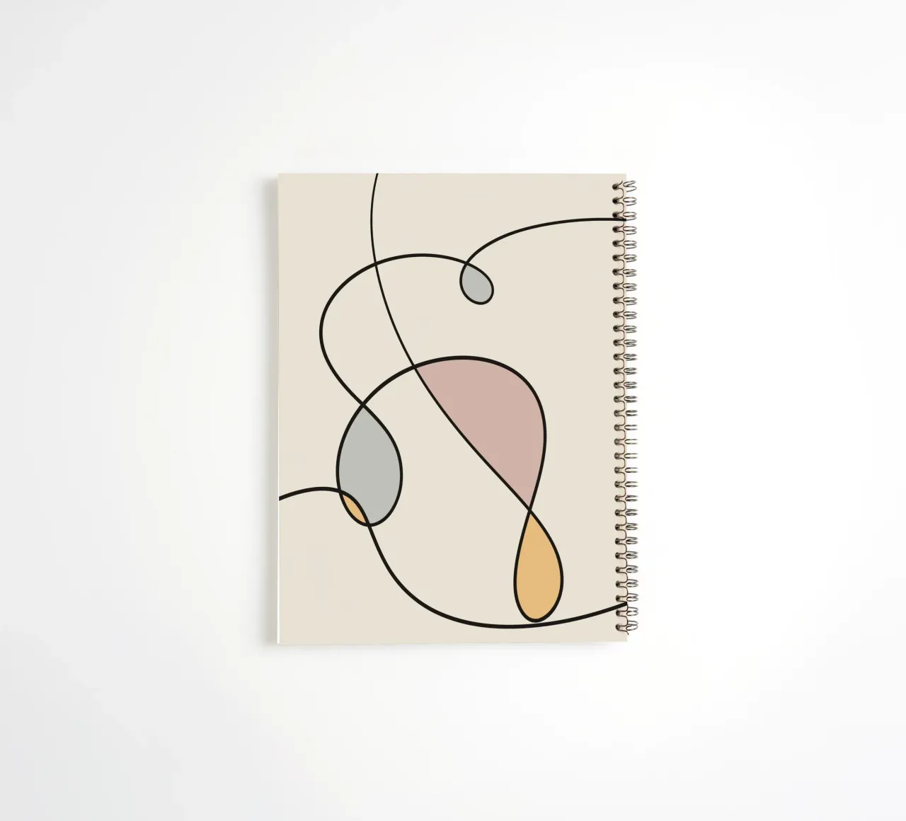 Minimal graceful line art abstract 03 spiral notebook by Little Dean