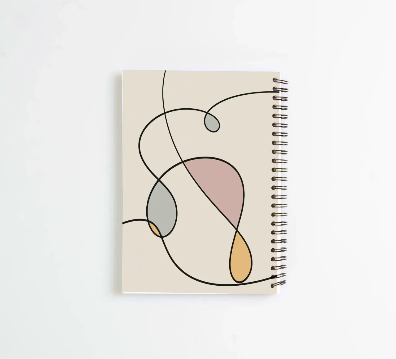 Minimal graceful line art abstract 03 spiral notebook by Little Dean