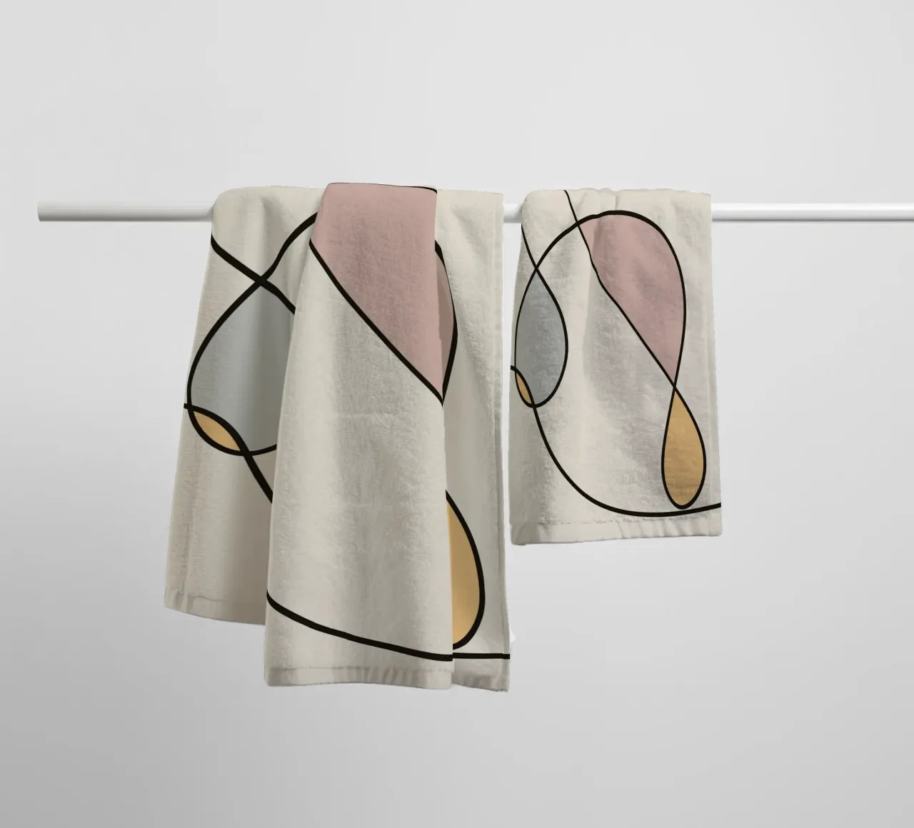 Minimal graceful line art abstract 03 asciugamano da bagno da Little Dean