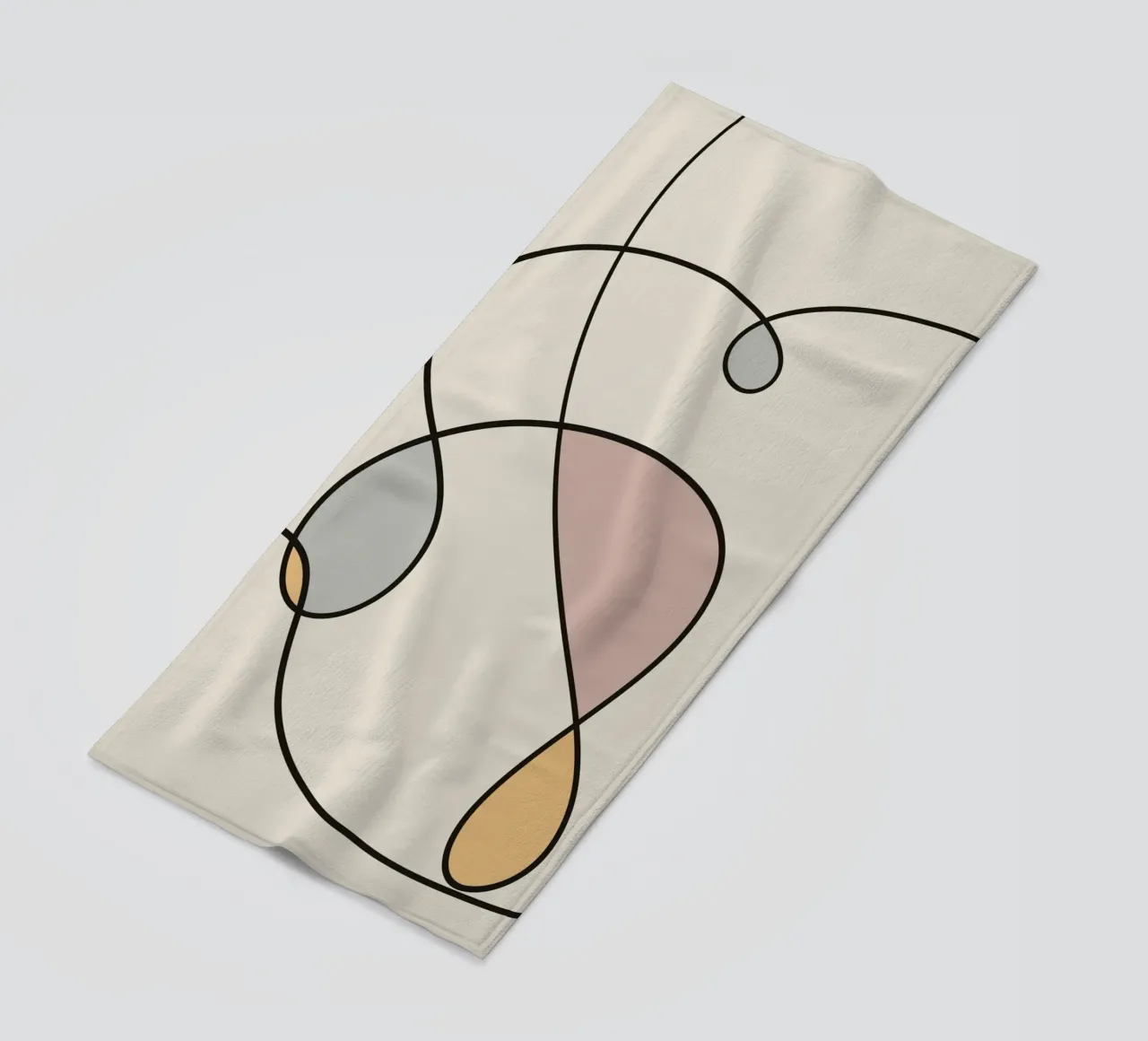 Minimale anmutige Linie Kunst abstrakt 03 Strandtuch von Little Dean