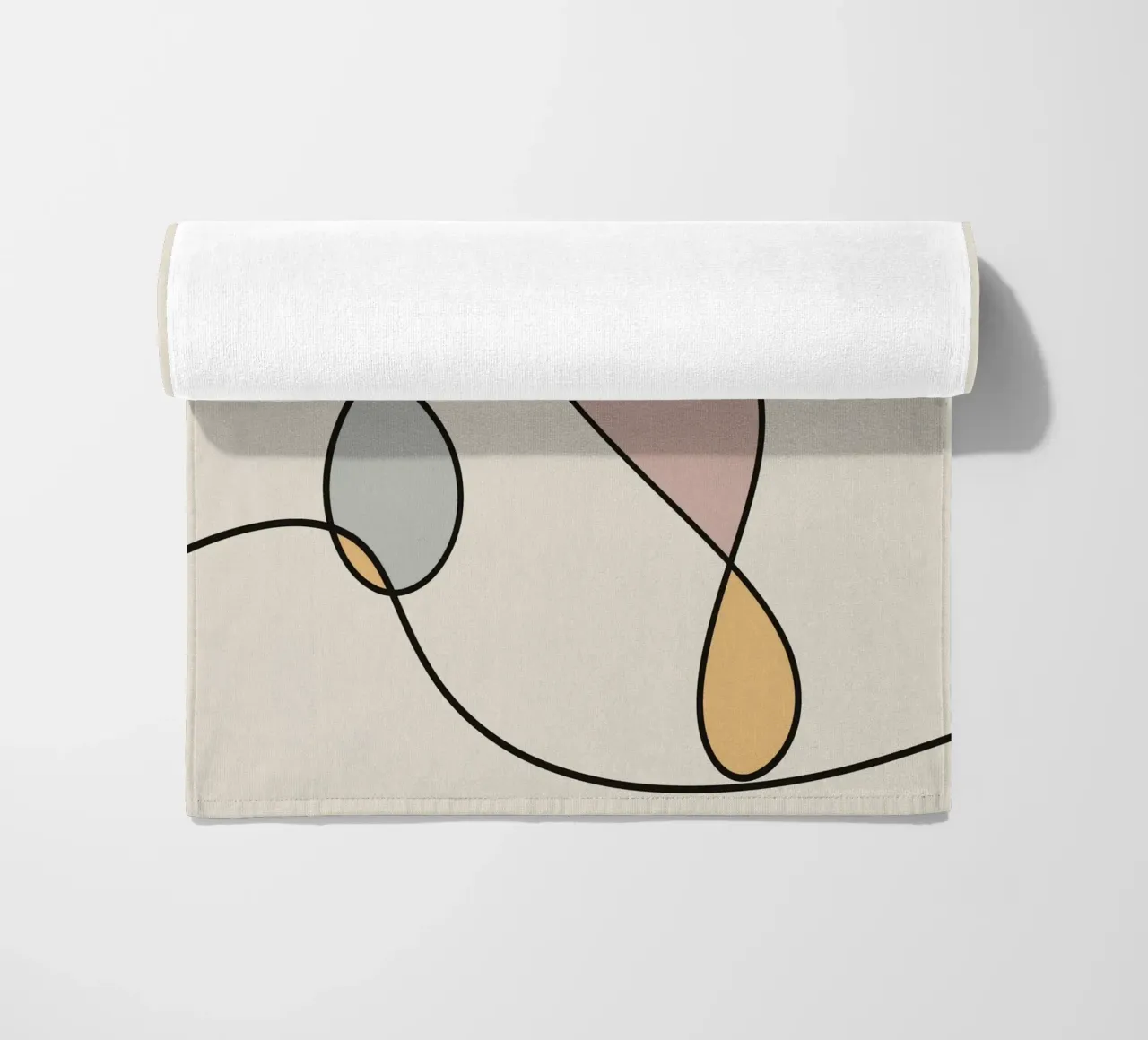 Minimale anmutige Linie Kunst abstrakt 03 Strandtuch von Little Dean