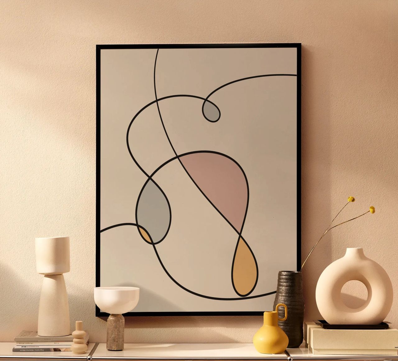 Minimal graceful line art abstract 03 carta hahnemühle da Little Dean