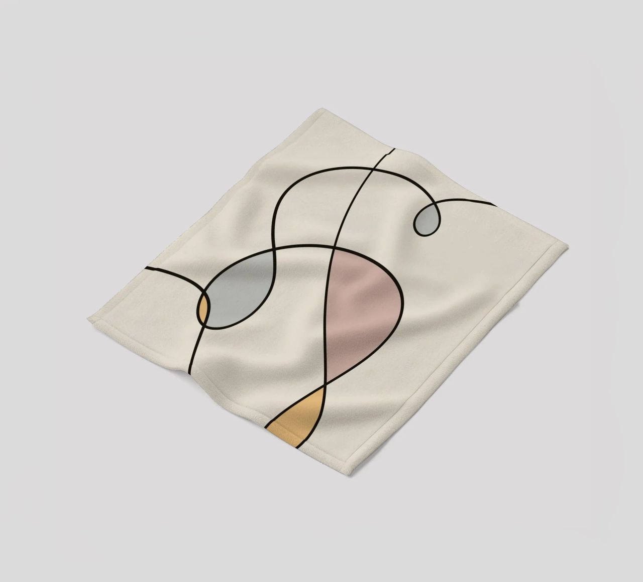 Minimal graceful line art abstract 03 coperta in pile da Little Dean