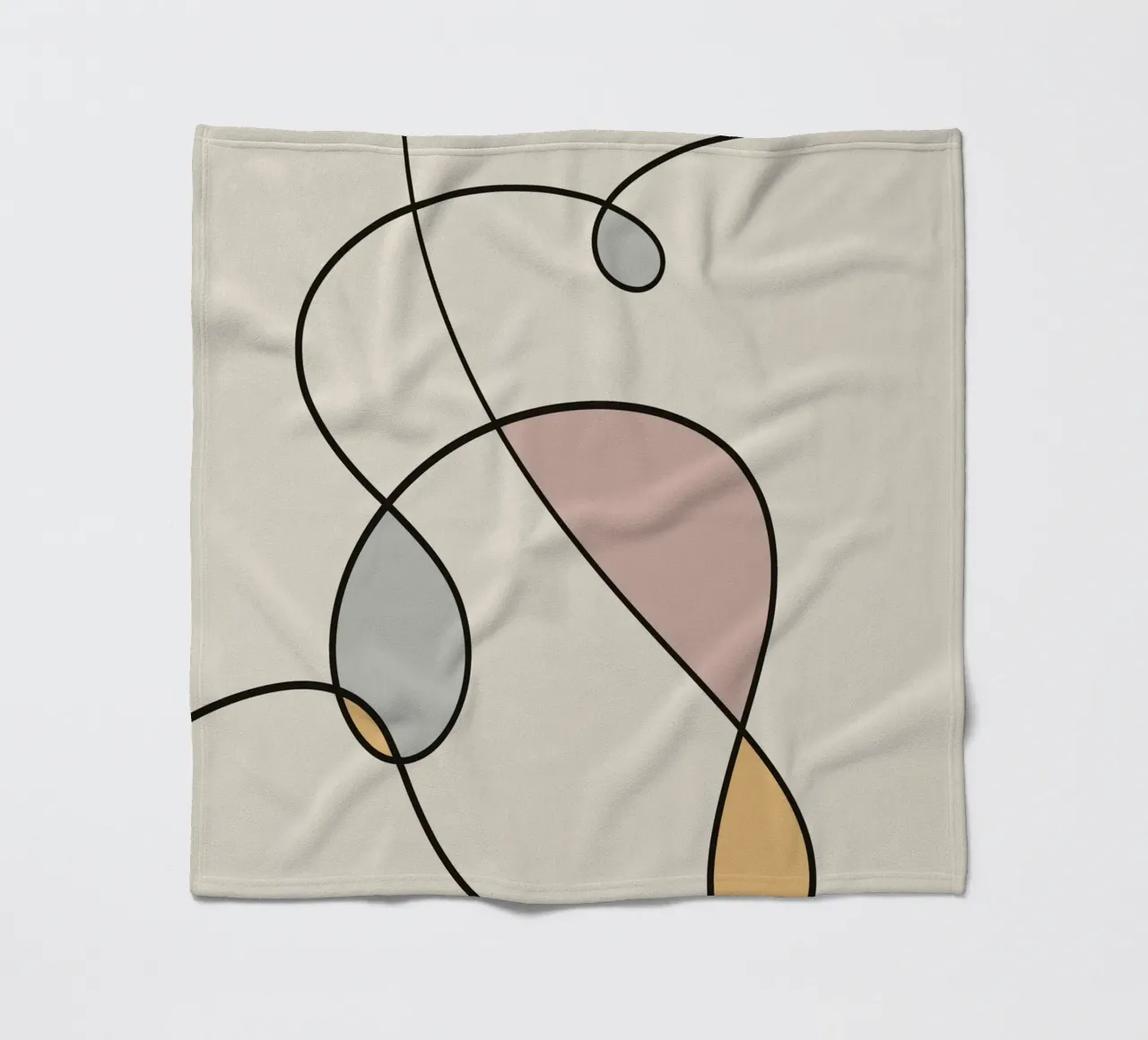 Minimal graceful line art abstract 03 coperta in pile da Little Dean