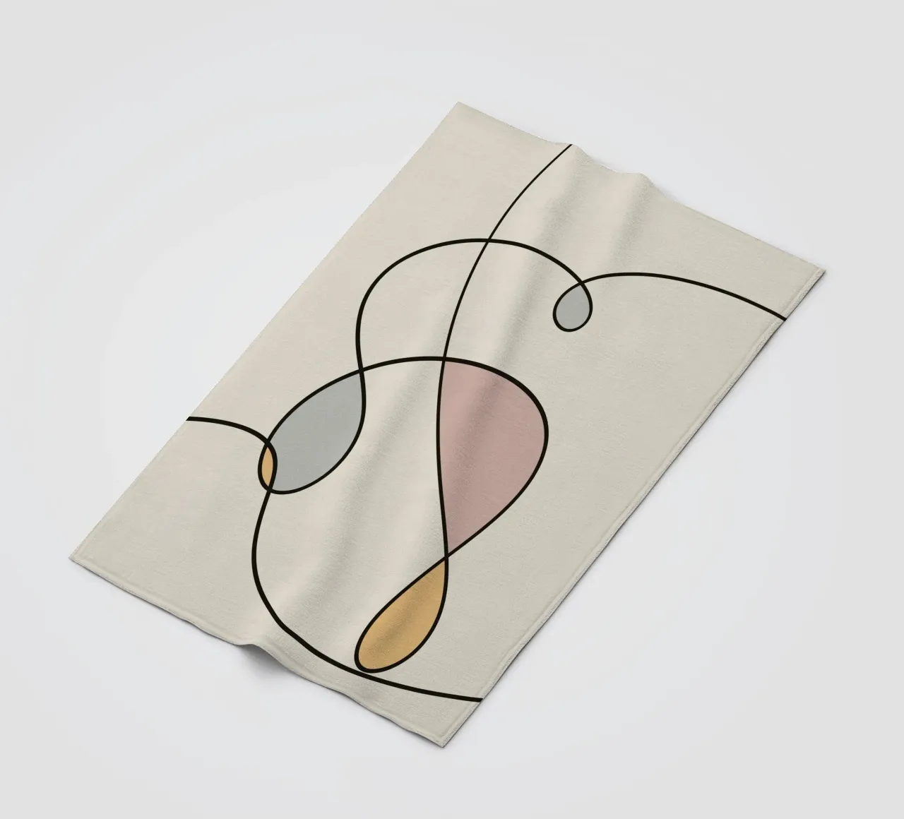 Arte lineal minimalista abstracto 03 manta de franela de Little Dean