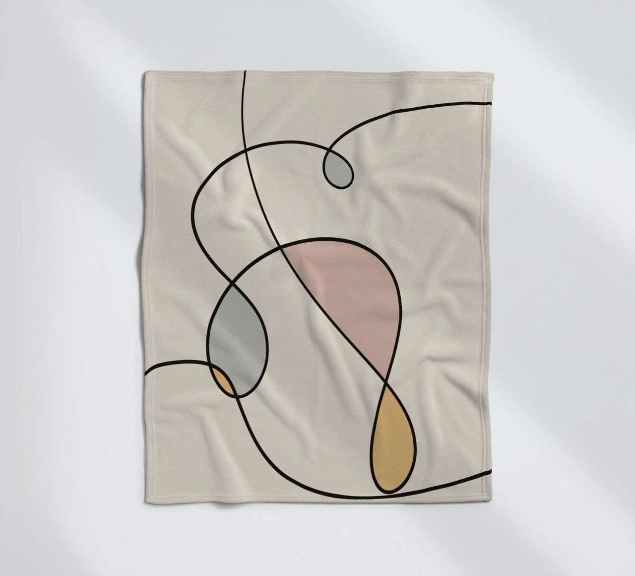 Minimal graceful line art abstract 03 coperta in pile da Little Dean