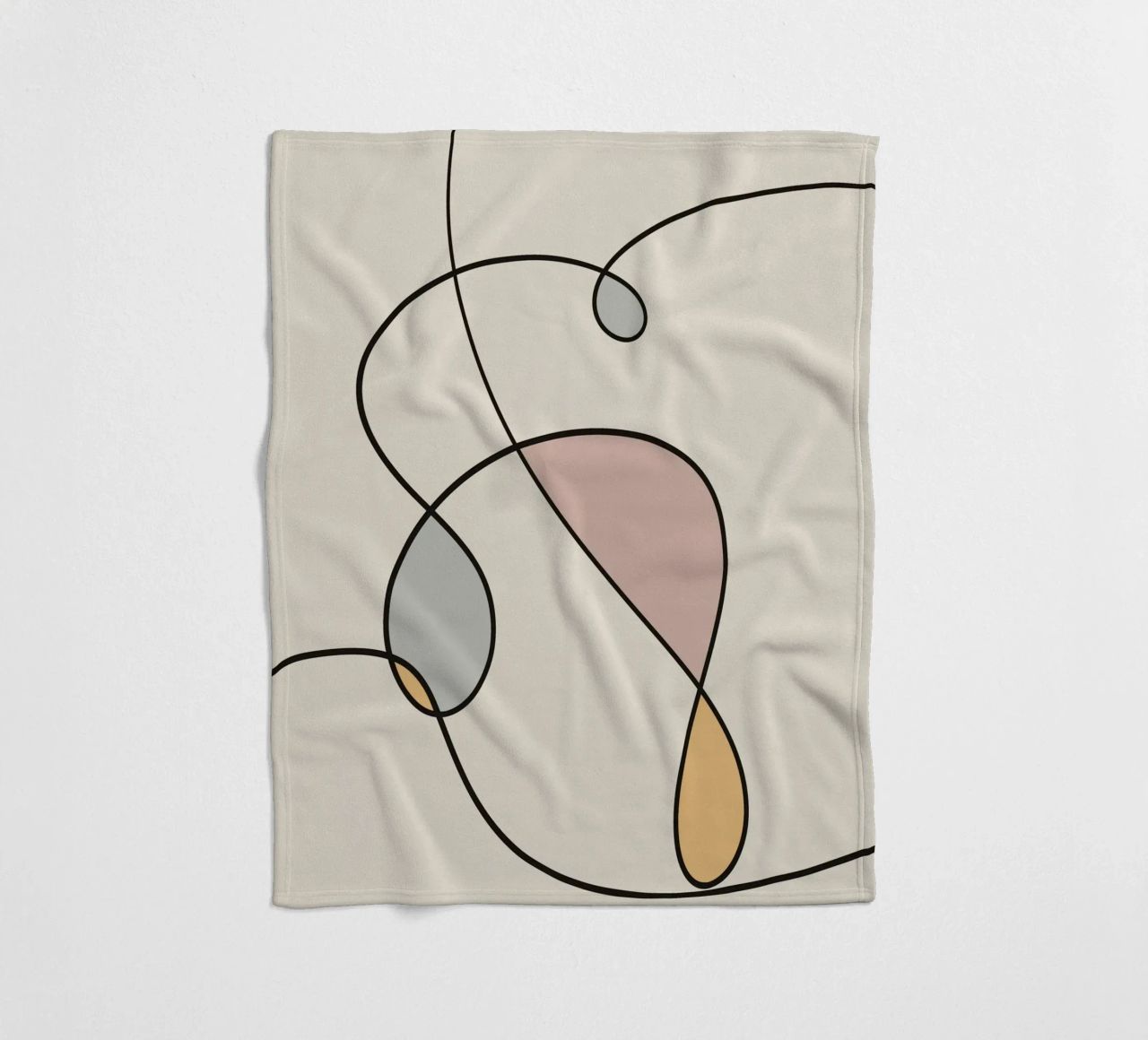 Minimal graceful line art abstract 03 coperta in pile da Little Dean