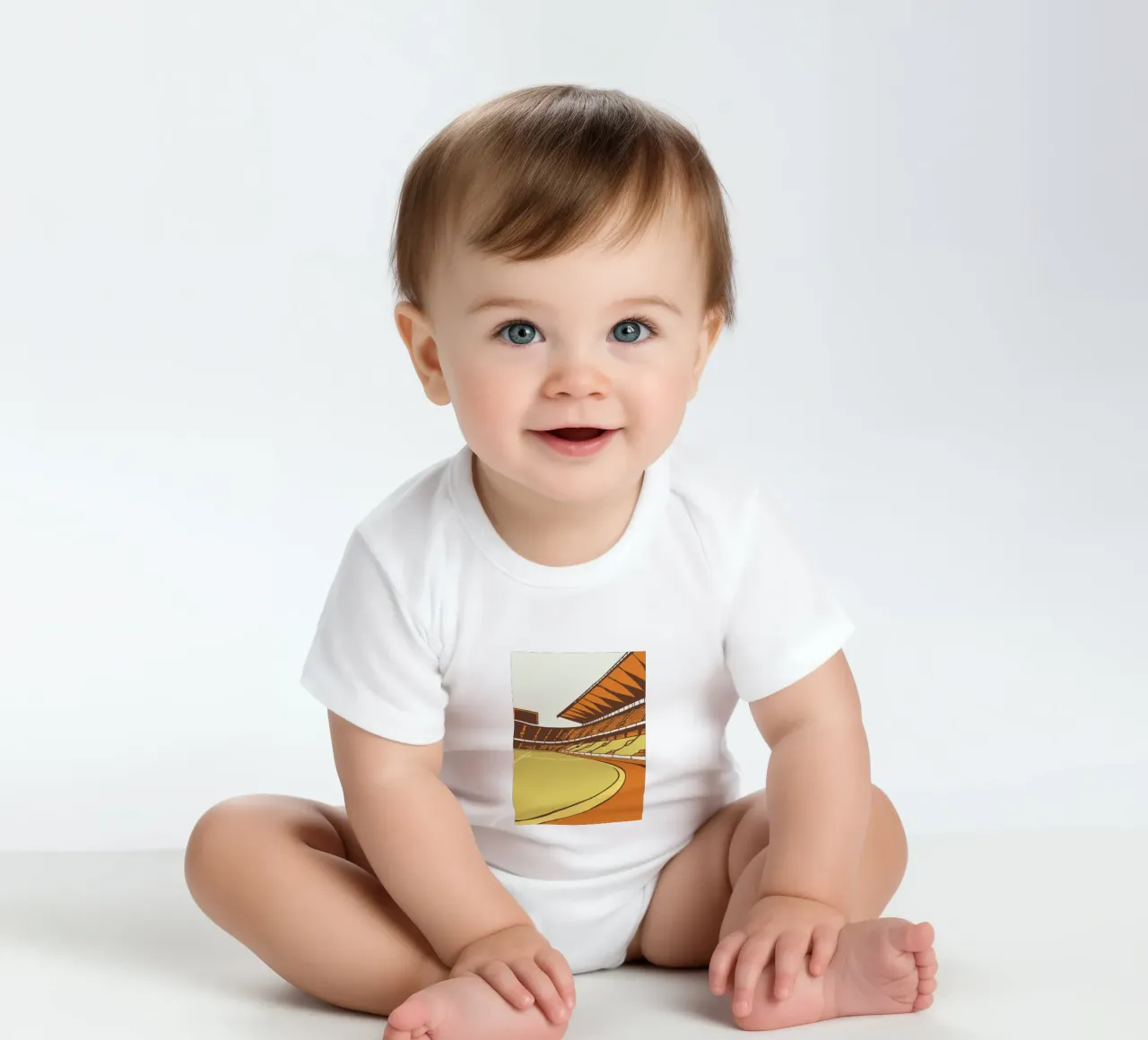 Football Stadium short-sleeve baby romper by SPORTS ONLY