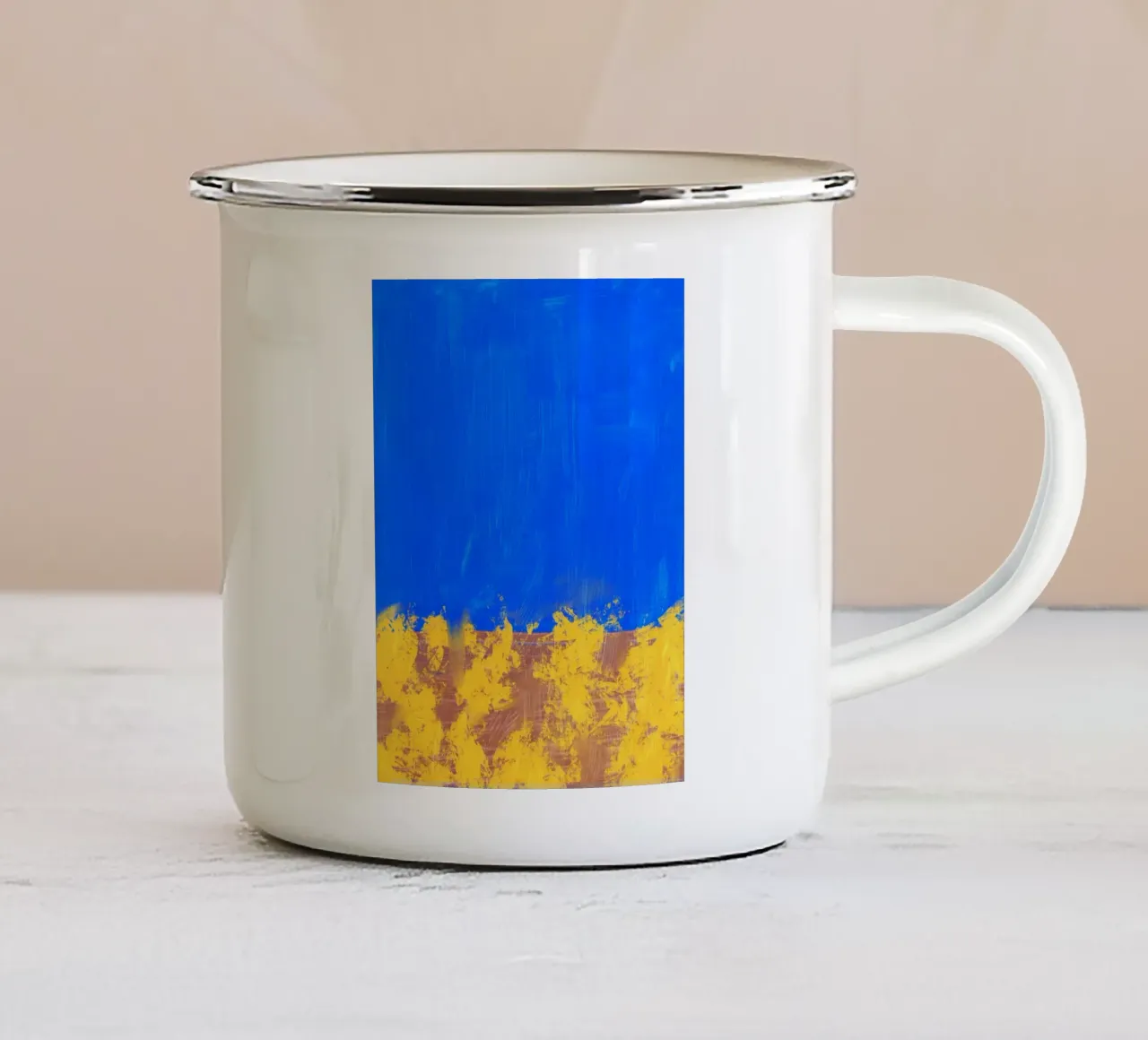 Aiuola astratta tazza in smalto da Little Dean