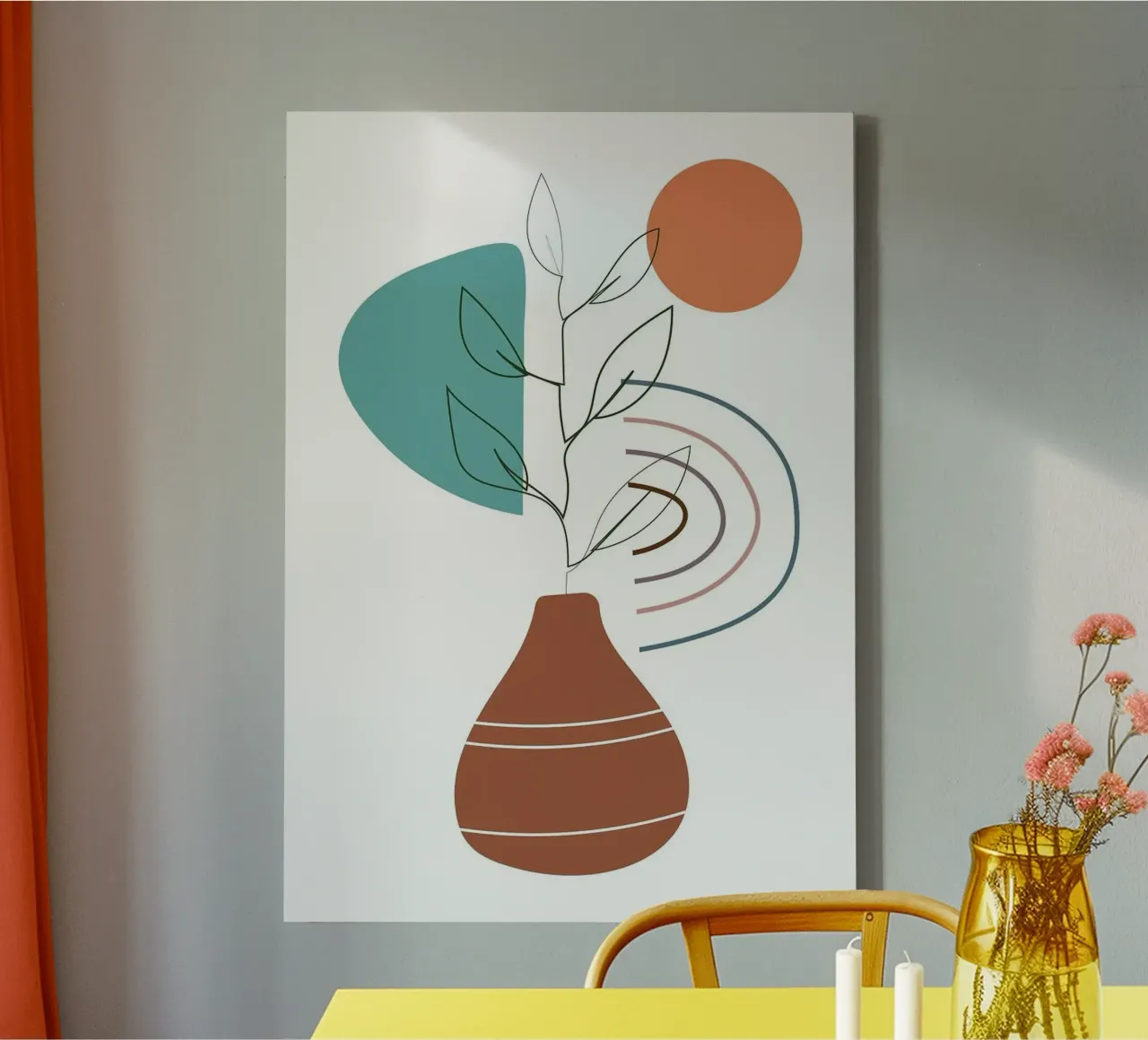 boho you tela con Cornice a cassetta da Abstract Botanical Art