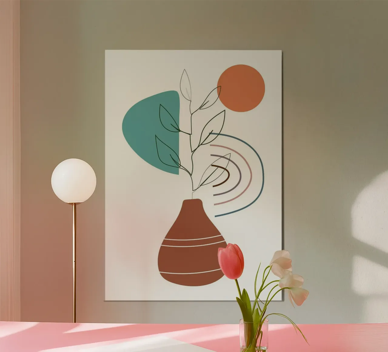 vaso poster con telaio in plastica da Abstract Botanical Art