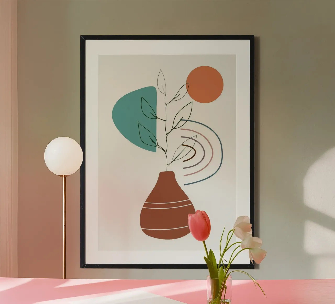 vaso poster con telaio in plastica da Abstract Botanical Art