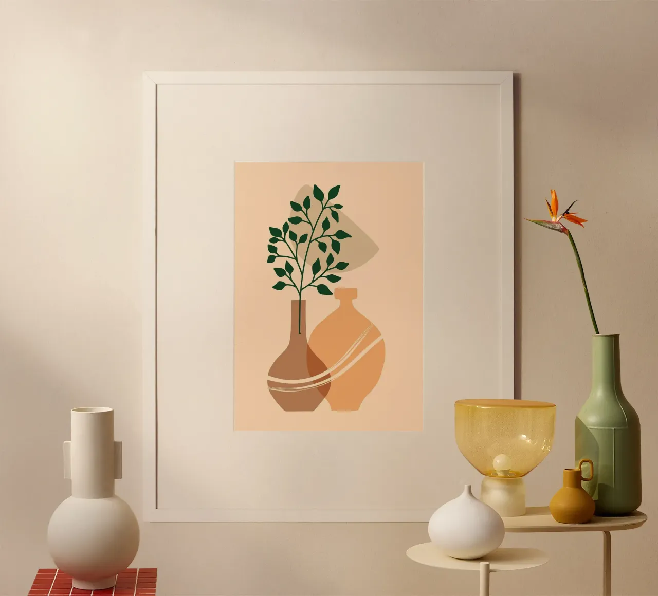 vaso poster con telaio in plastica da Abstract Botanical Art
