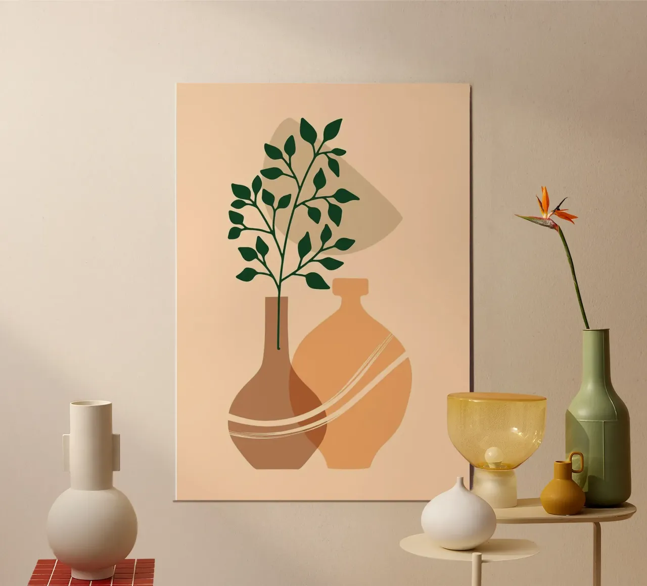 vaso poster con telaio in plastica da Abstract Botanical Art