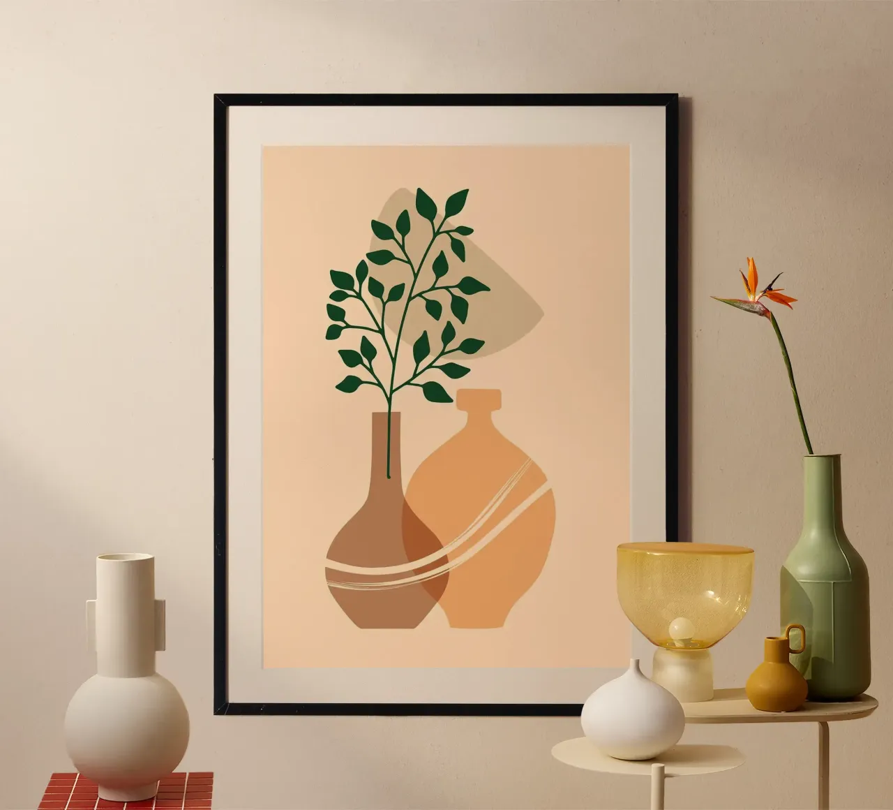 vaso poster con telaio in plastica da Abstract Botanical Art