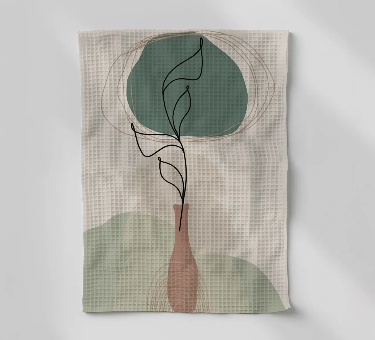 vase tea towel by Abstract Botanical Art