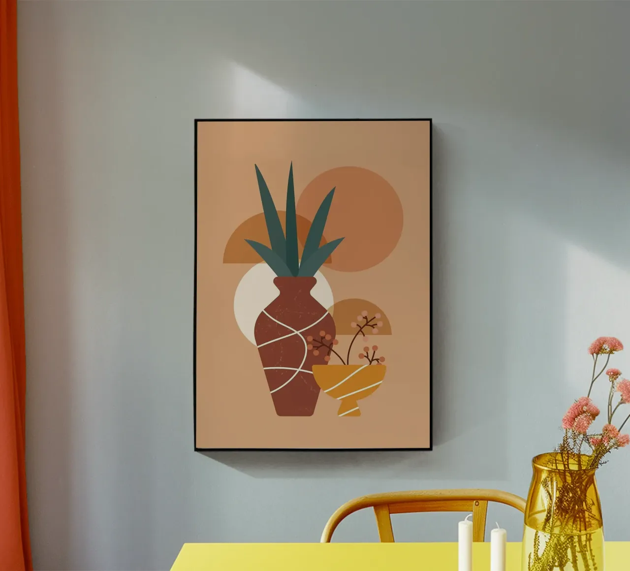 vase acrylic glass by Abstract Botanical Art