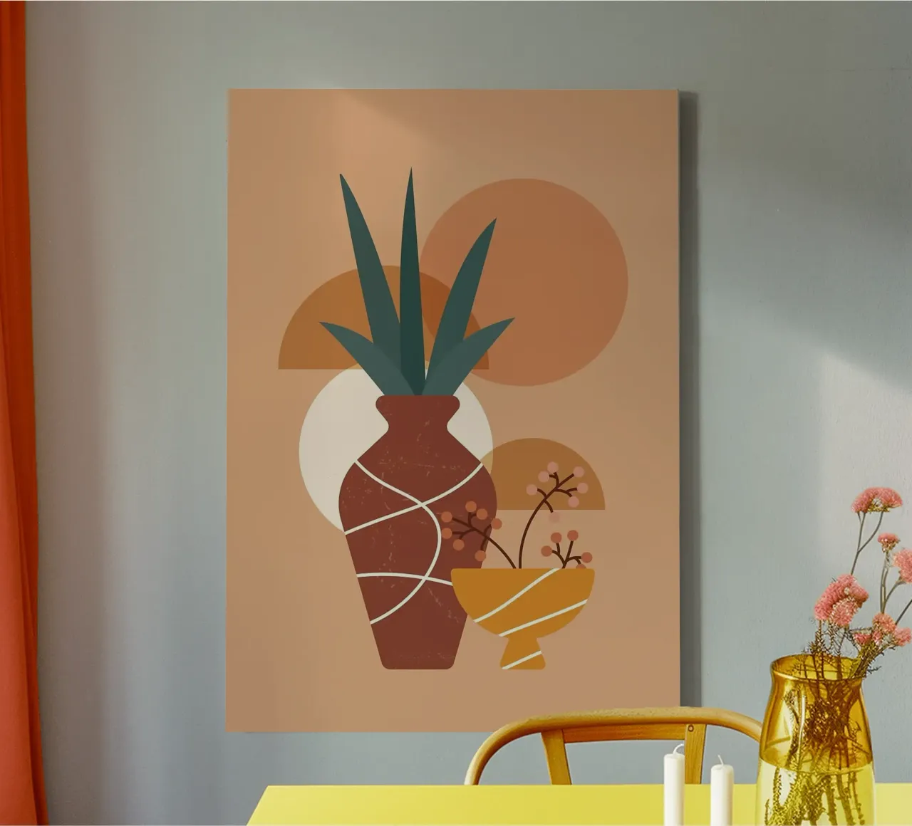 vase canvas by Abstract Botanical Art