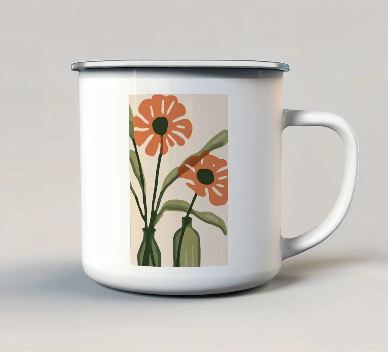 vaso di fiori tazza in smalto da Abstract Botanical Art