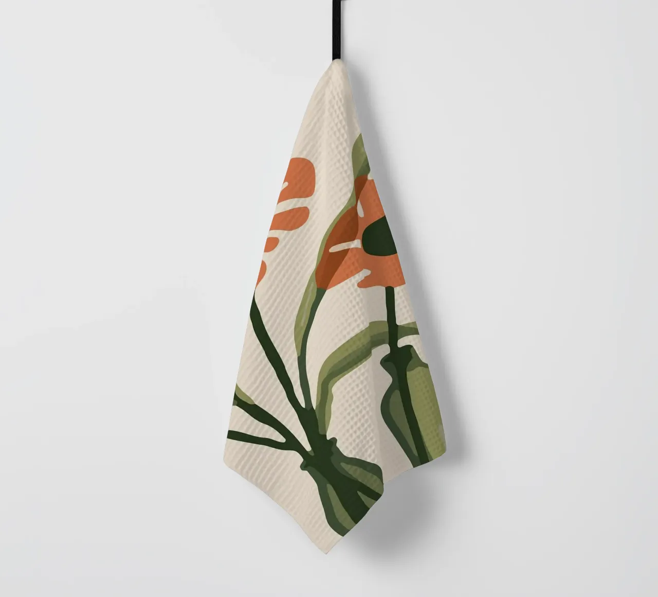 flowers vase tea towel by Abstract Botanical Art