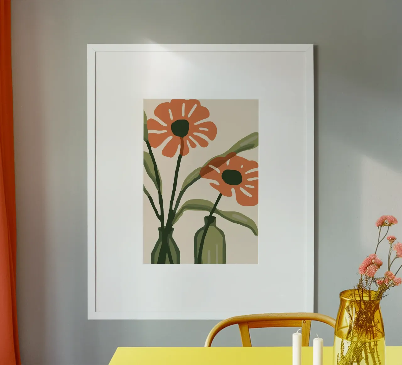 vaso di fiori poster con telaio in alluminio da Abstract Botanical Art