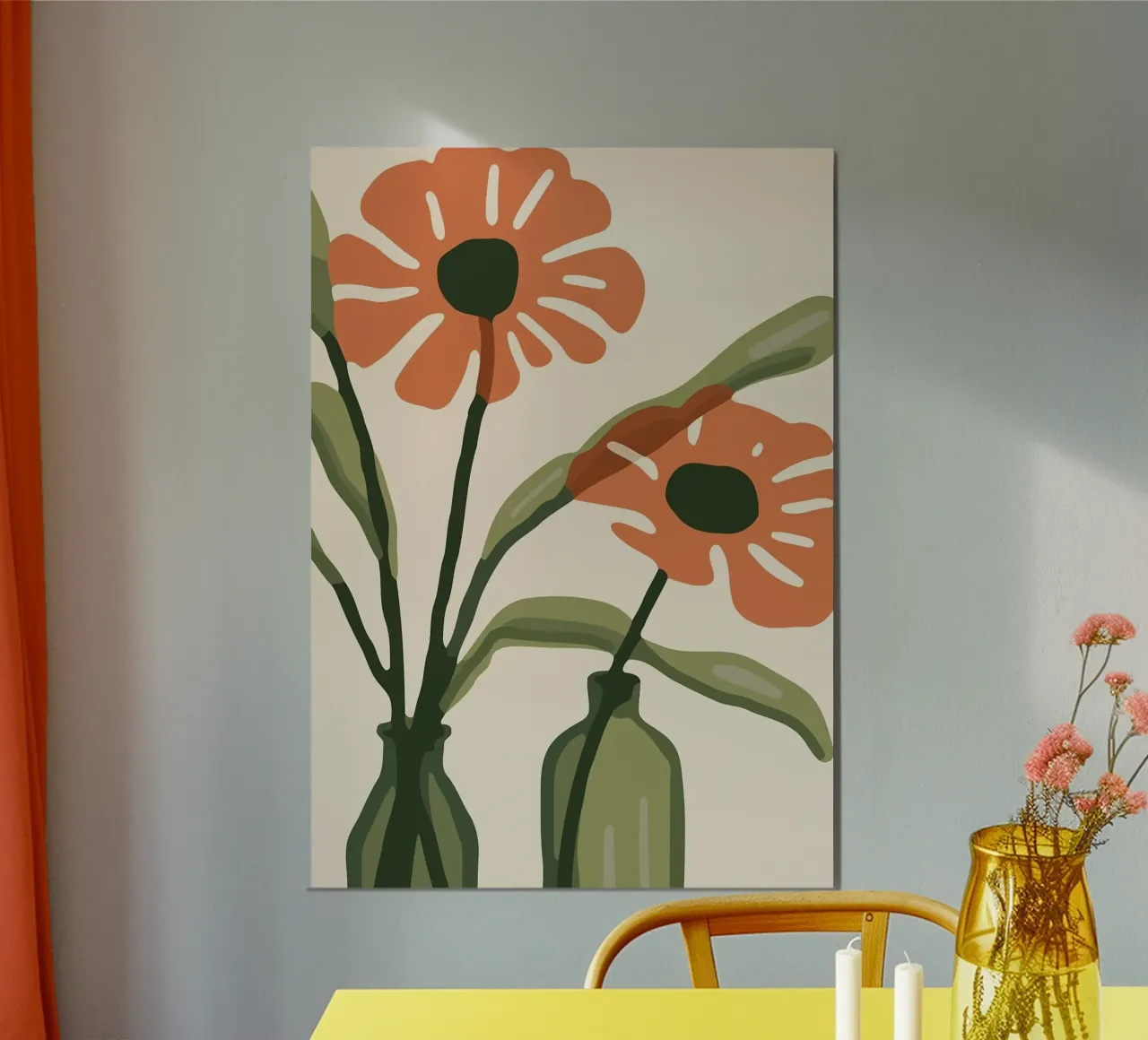 vaso di fiori poster con telaio in alluminio da Abstract Botanical Art