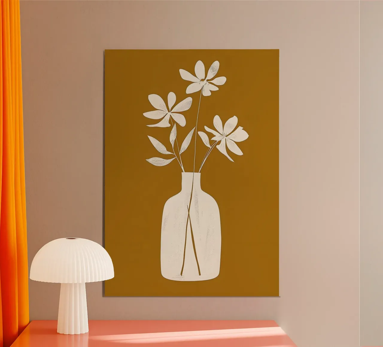vaso poster con telaio in legno da Abstract Botanical Art