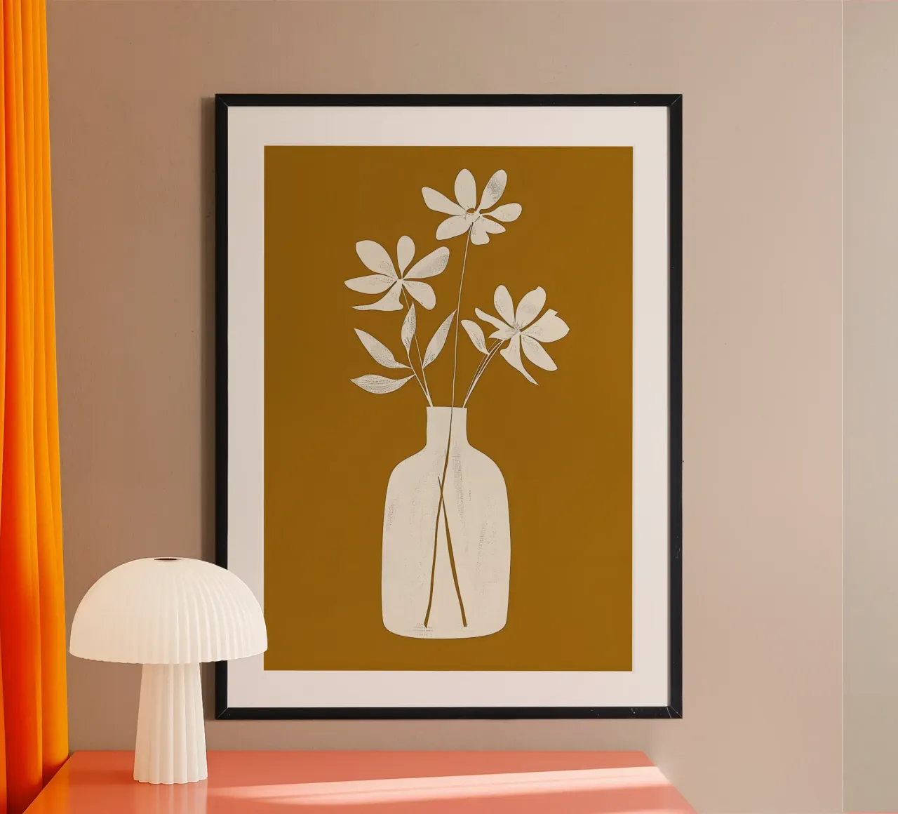 vaso poster con telaio in legno da Abstract Botanical Art