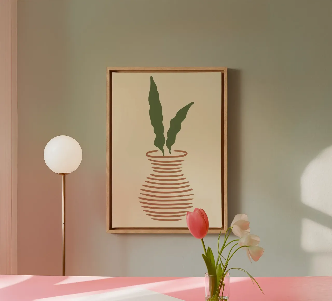 vaso tela con Cornice a cassetta da Abstract Botanical Art