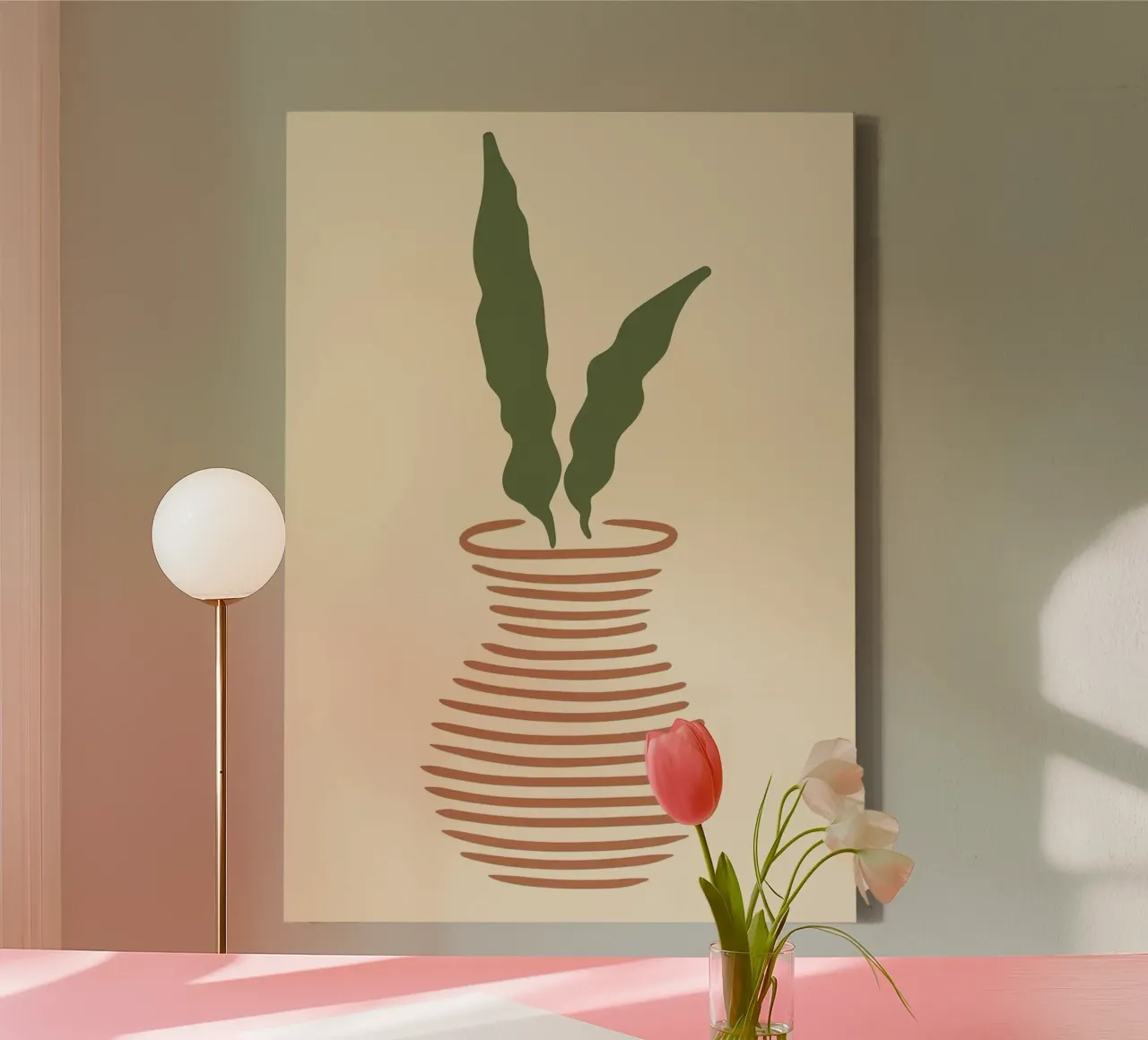 vaso tela con Cornice a cassetta da Abstract Botanical Art