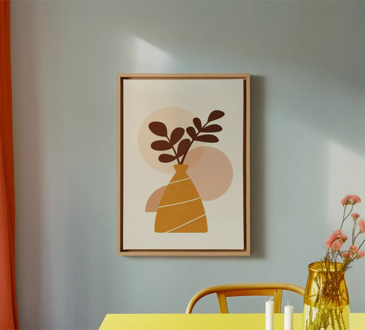 vaso tela con Cornice a cassetta da Abstract Botanical Art
