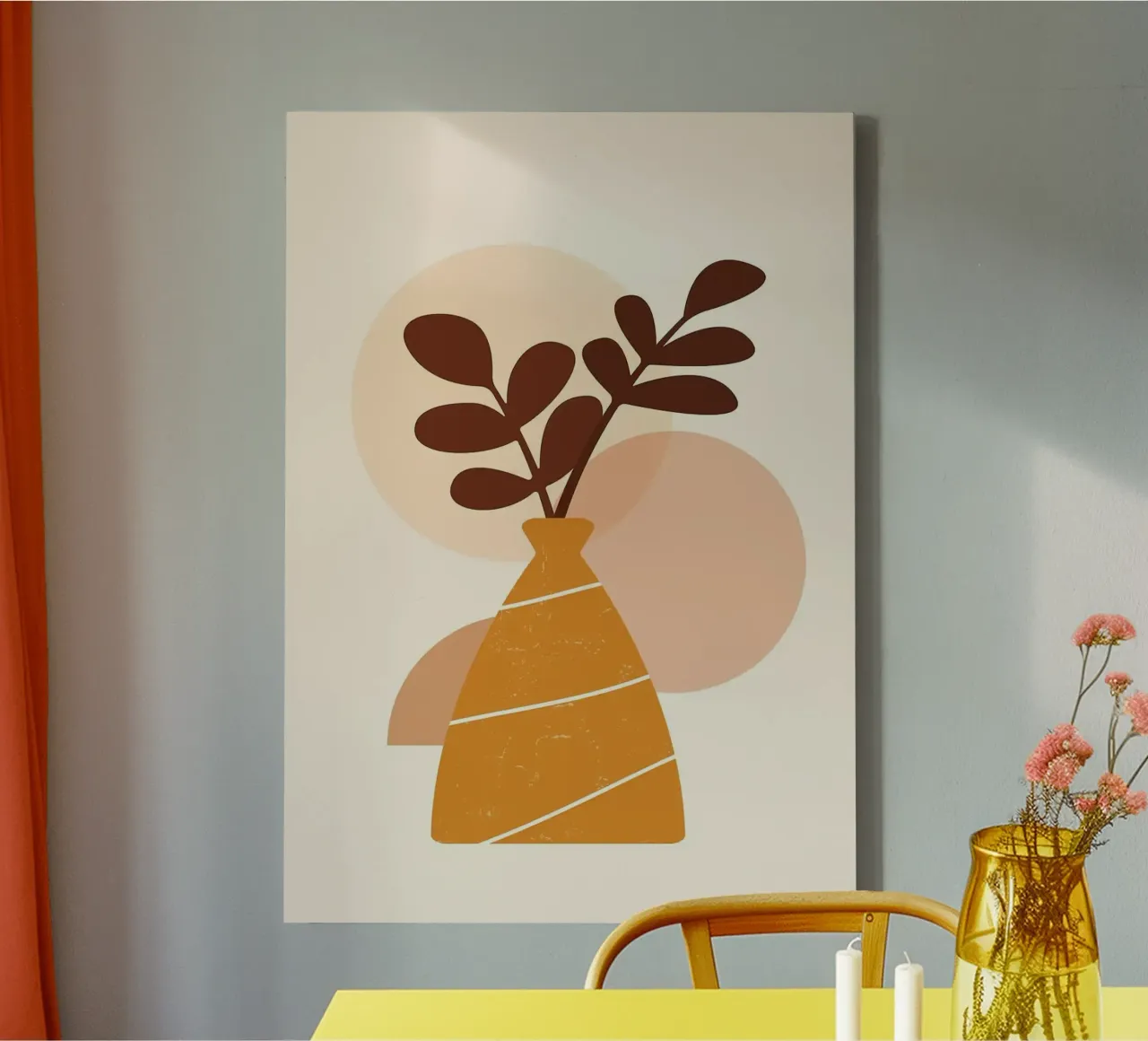 vaso tela con Cornice a cassetta da Abstract Botanical Art