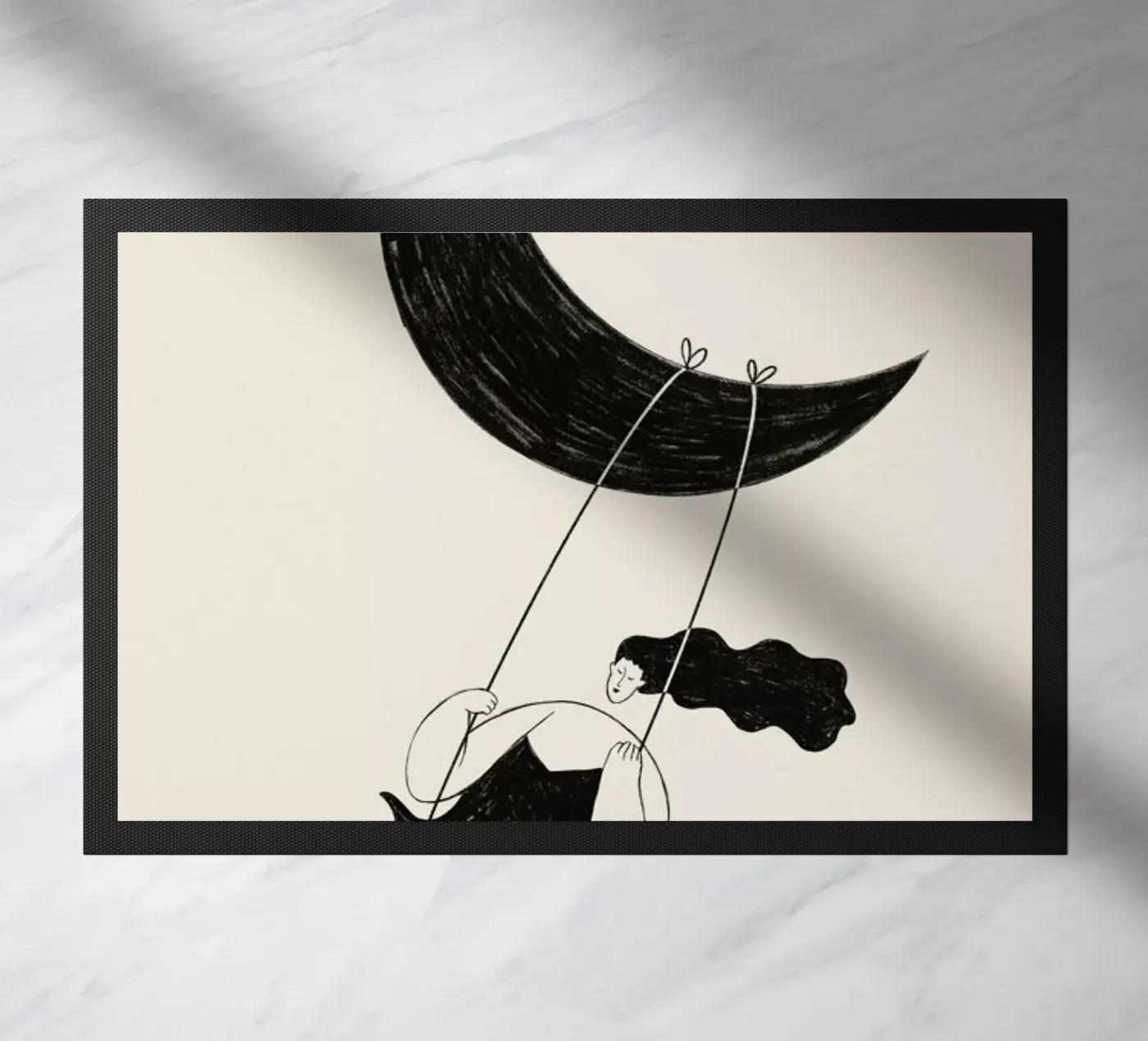 Crescent Swing doormat by Graphite