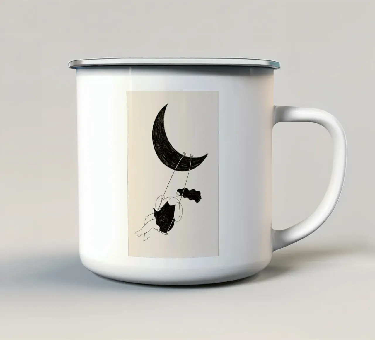 Crescent Swing taza de esmalte de Graphite
