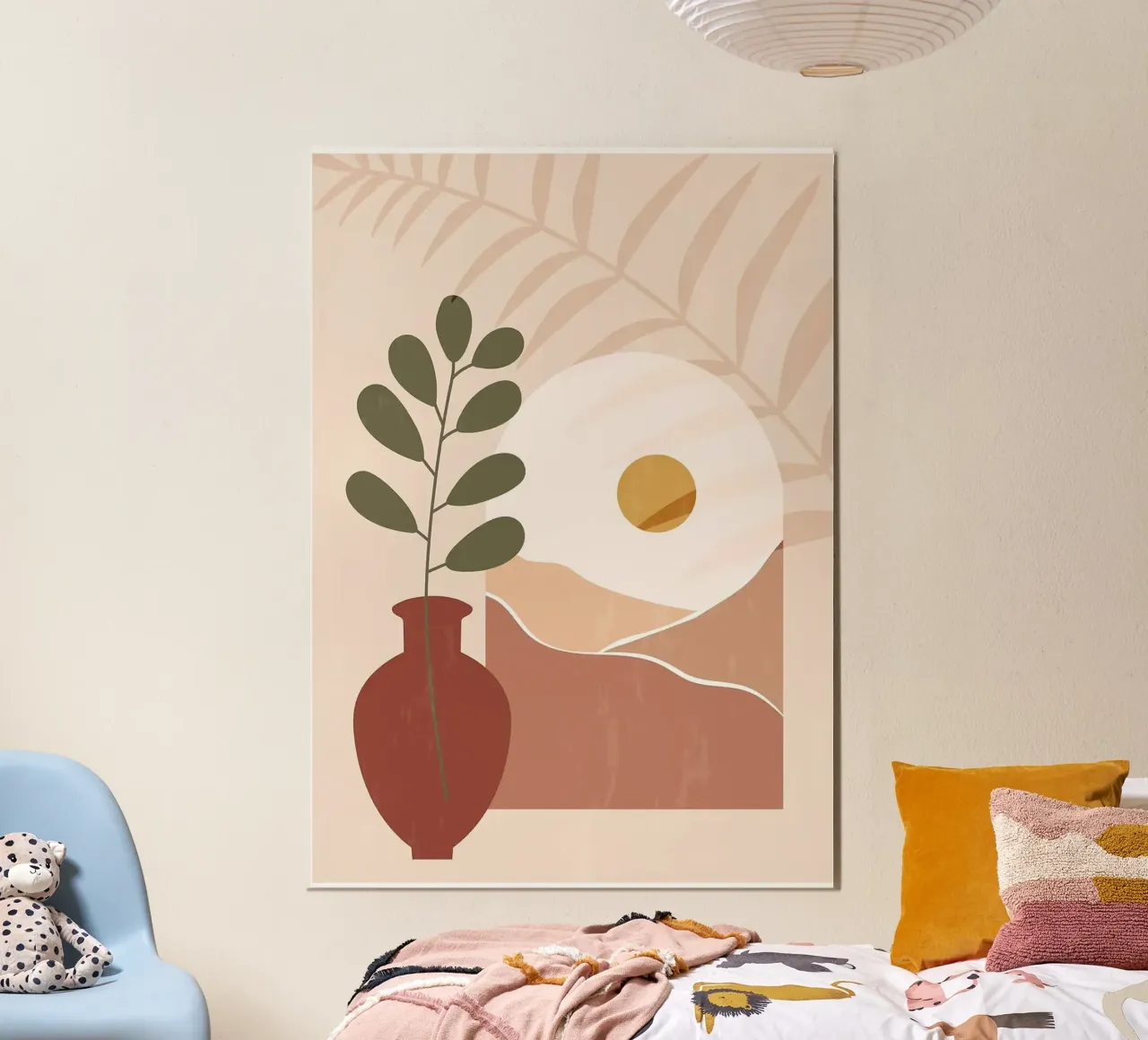 vaso poster con telaio in legno da Abstract Botanical Art