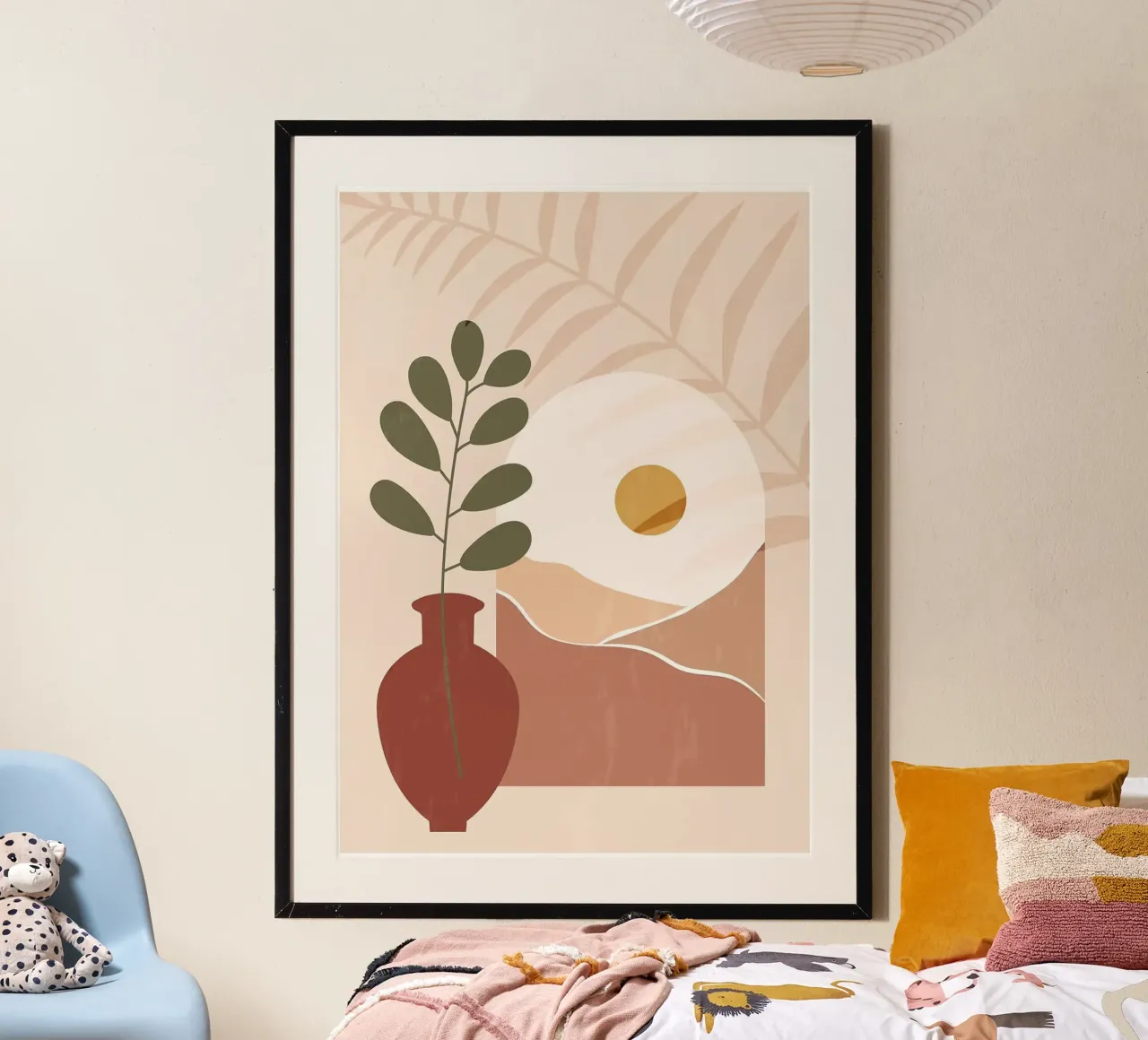 vaso poster con telaio in legno da Abstract Botanical Art