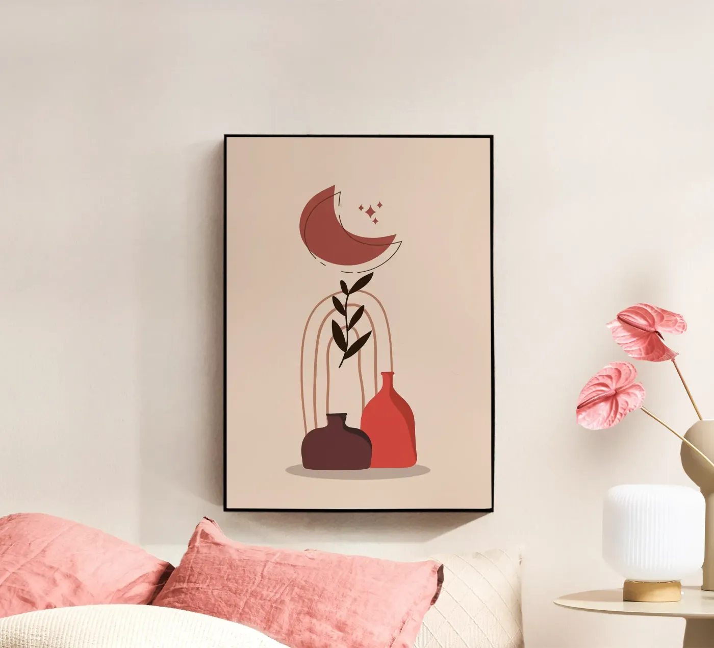 vases acryl van Abstract Botanical Art