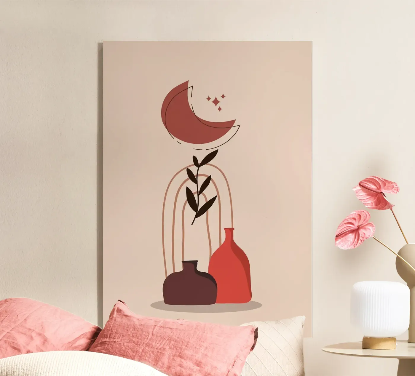 vases acryl van Abstract Botanical Art