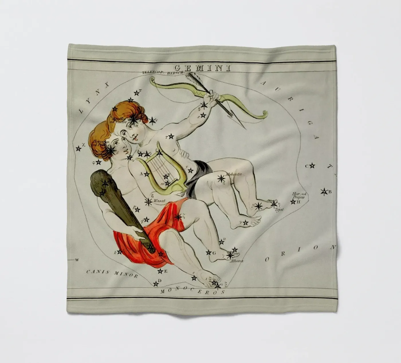 Gemini fleecedeken van Vintage by JUNIQE