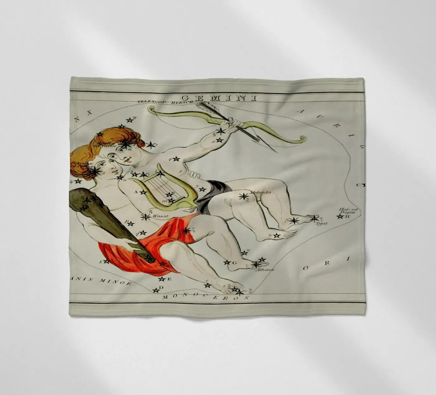 Gemini fleecedeken van Vintage by JUNIQE