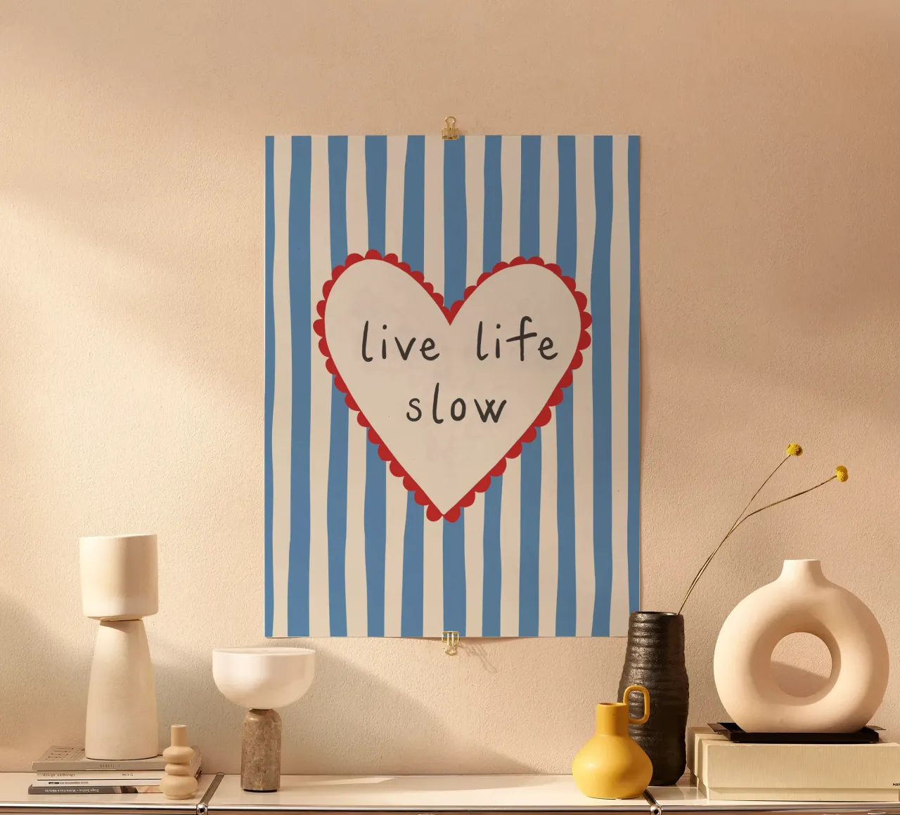 Live Life Slow – Hand Drawn Quote hahnemühle by Vivdesign