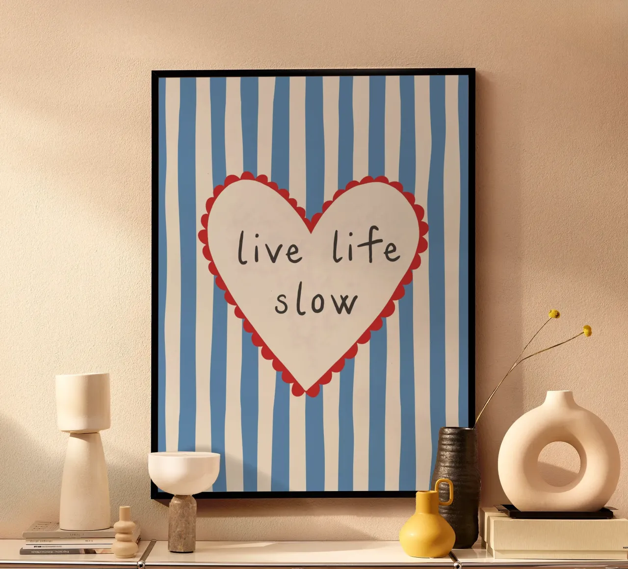 Live Life Slow – Hand Drawn Quote hahnemühle by Vivdesign