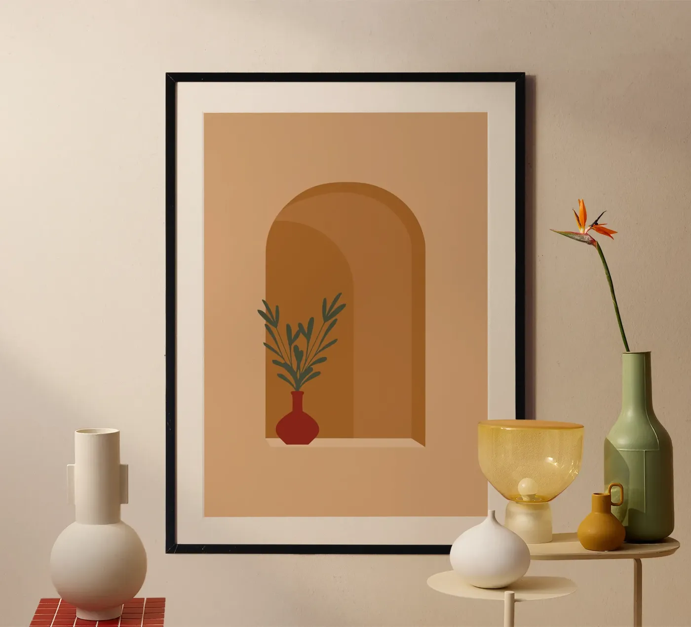 vaas poster van Abstract Botanical Art