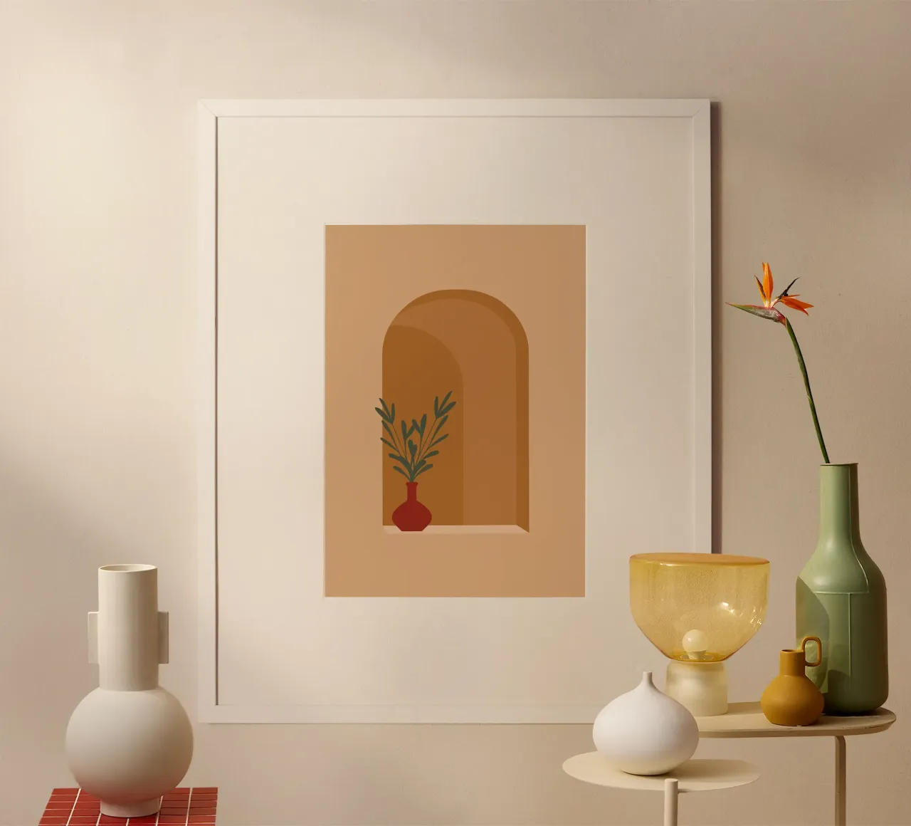 vaso poster con telaio in alluminio da Abstract Botanical Art