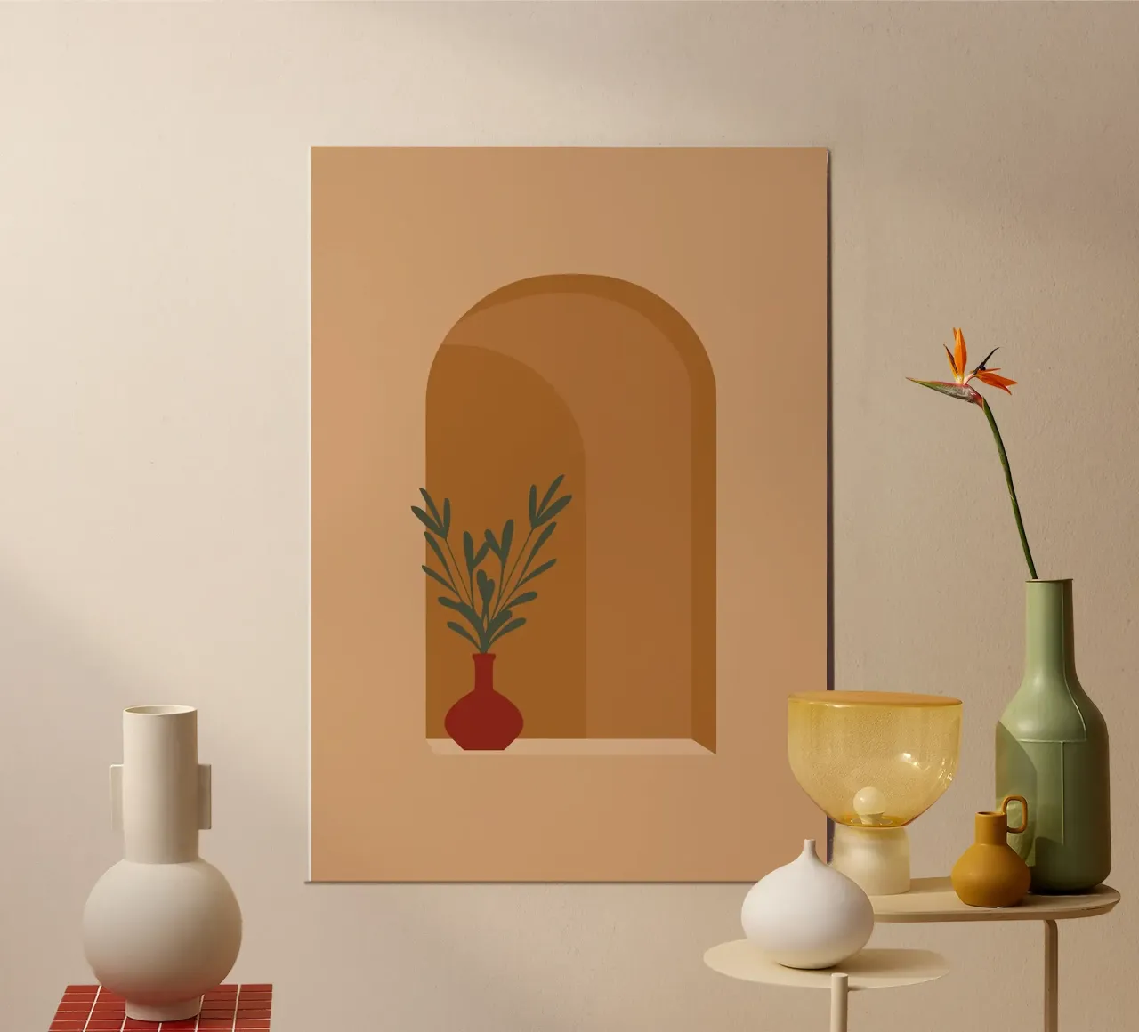 vaso poster con telaio in alluminio da Abstract Botanical Art