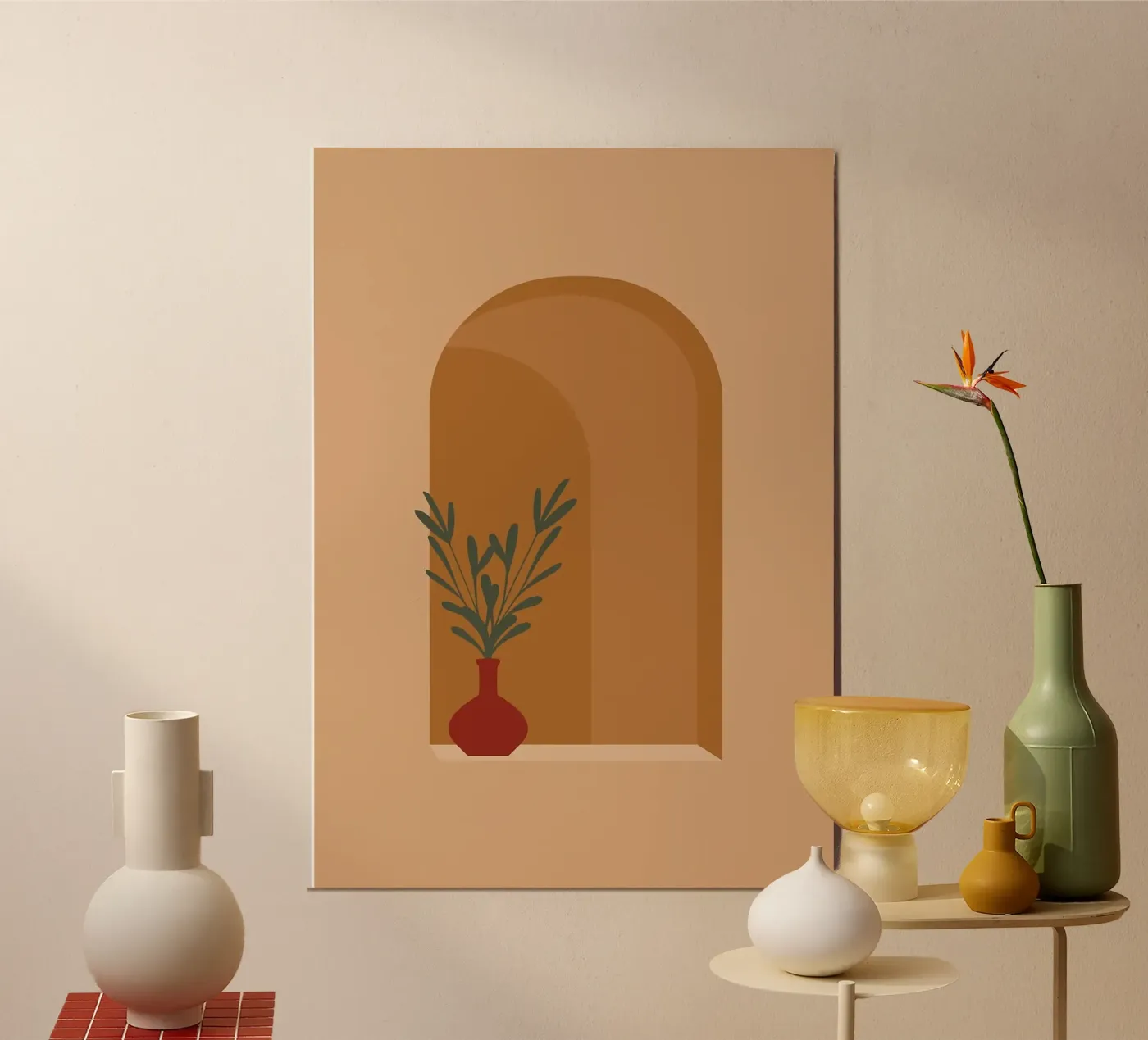 vaas poster van Abstract Botanical Art