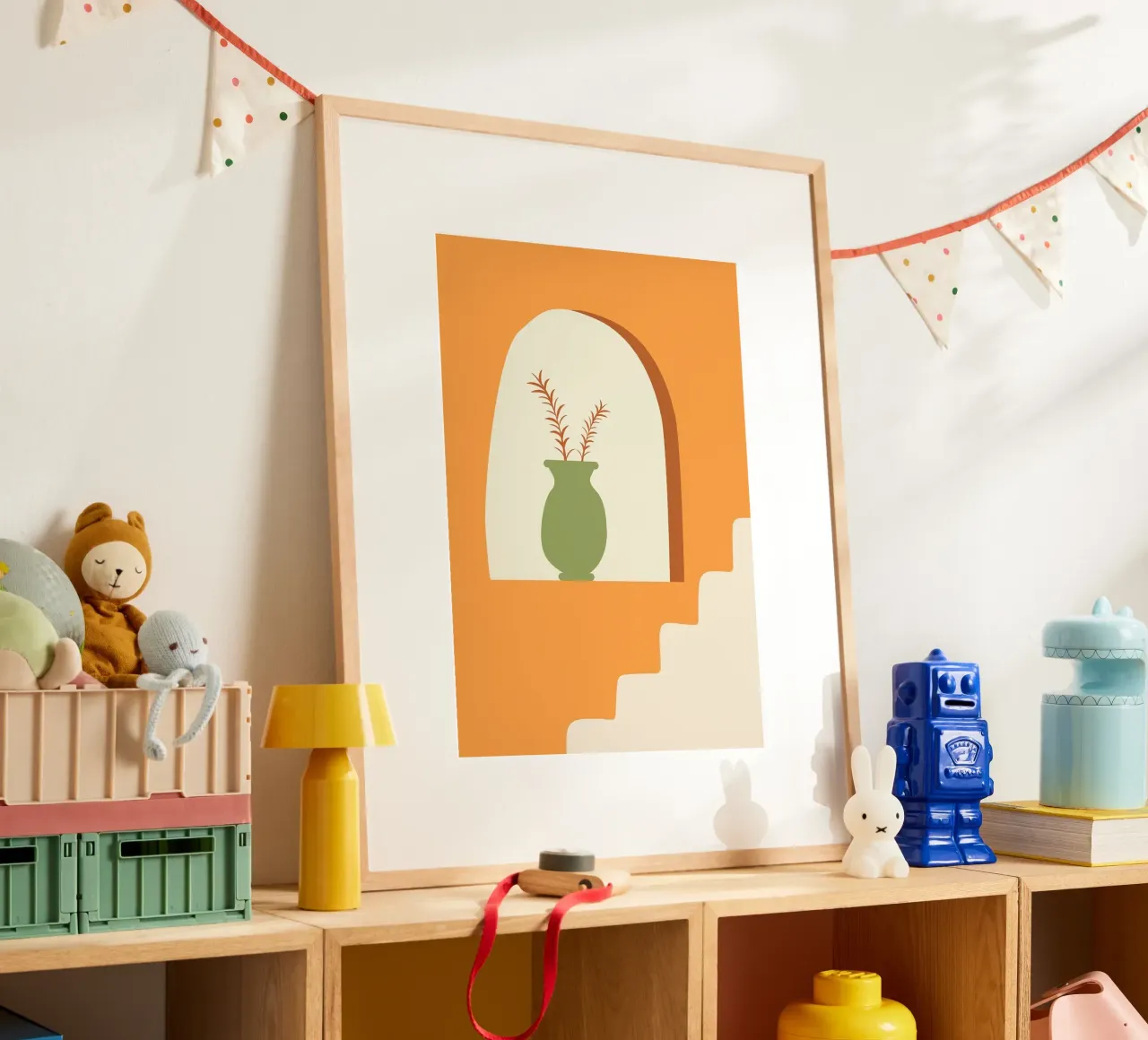 vaso poster con telaio in legno da Abstract Botanical Art