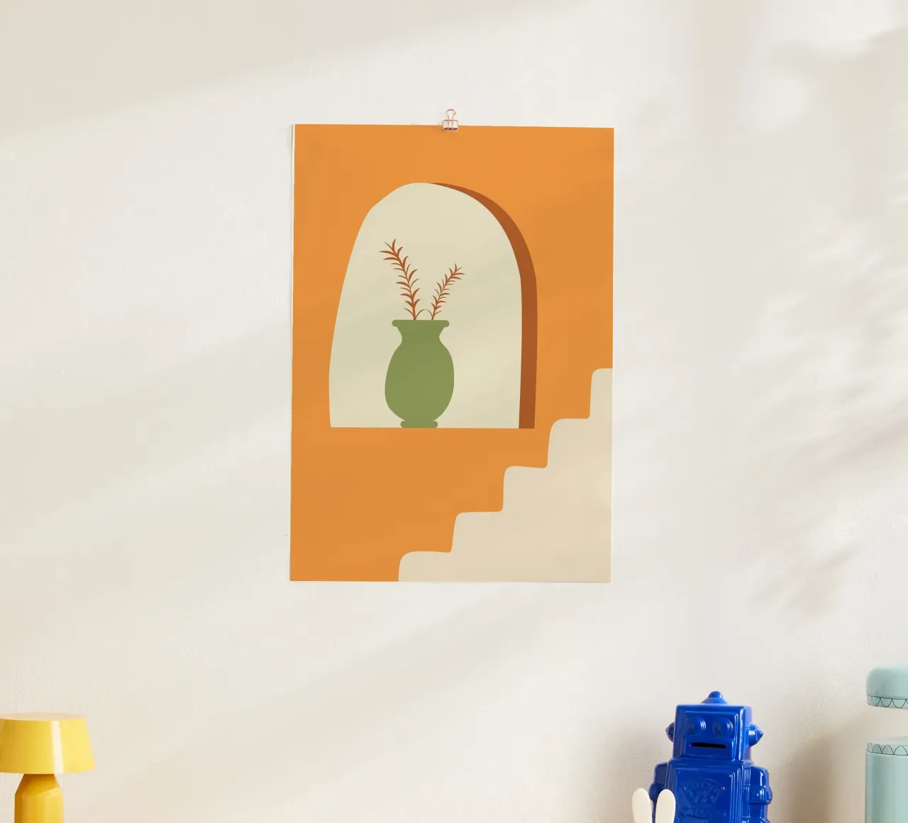 vaso poster con telaio in legno da Abstract Botanical Art