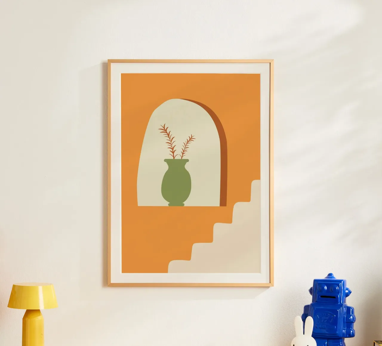vaso poster con telaio in legno da Abstract Botanical Art