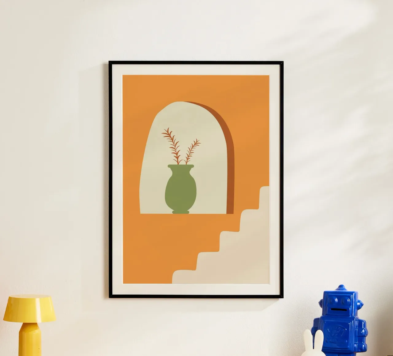 vaso poster con telaio in legno da Abstract Botanical Art